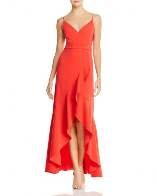 Shelli Segal Laundry By Shelli Segal Ruffled High Low Gown