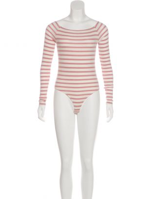 Atm Striped Long Sleeve Bodysuit By Atm