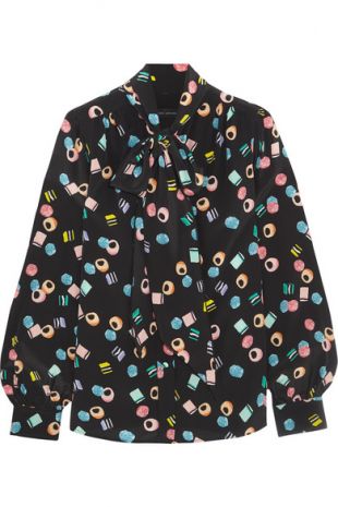 Marc Jacobs Pussy Bow Printed Silk Crepe From China Blouse