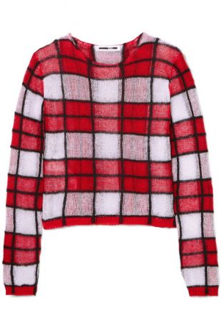 Alexander McQueen McQ Alexander McQueen Checked Linen Blend Sweater