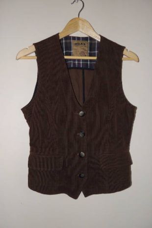 Daartaart Gilet En Velours C Tel Brax Hippie Marron Coton Vintage