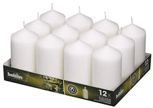 Bolsius Bolsius White Pillar Candles Pack Long Burning Hours