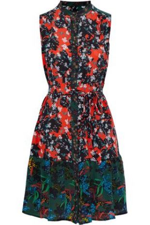 Saloni Tilly Floral Print Silk Crepe De Chine Mini Dress