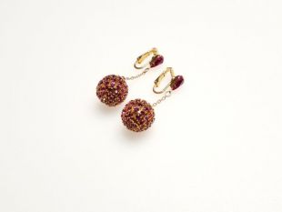 Unbranded Long Glamorous Round Ball Pink Rhinestone Boucles D