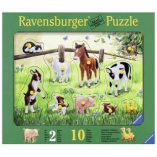 Encastrement 10 pièces en bois Petits animaux familiers Ravensburger