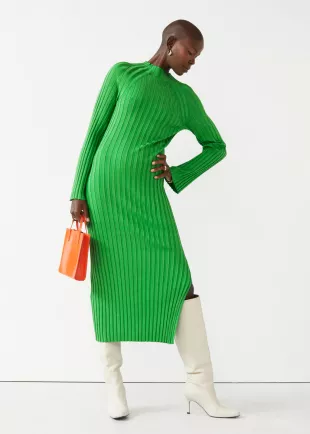 Other Stories Rib Knit Midi Dress