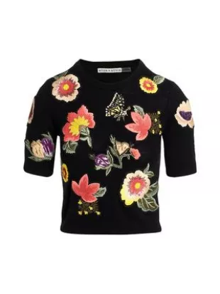 Alice Olivia Ciara Embroidered Sweater