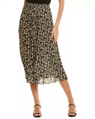 Max Studio Pleated Midi Skirt