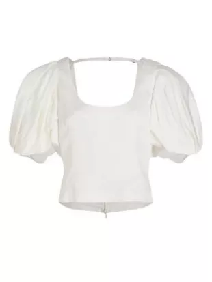 Frame Puff Sleeve U Neck Top