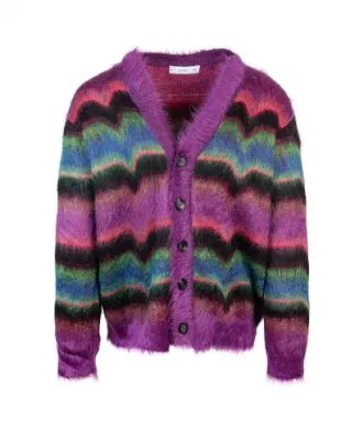 Avril Mohair Blend Cardigan In Purple