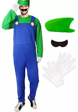 Heyfizz Super Brother Mario Costume For Adults Mario And Luigi