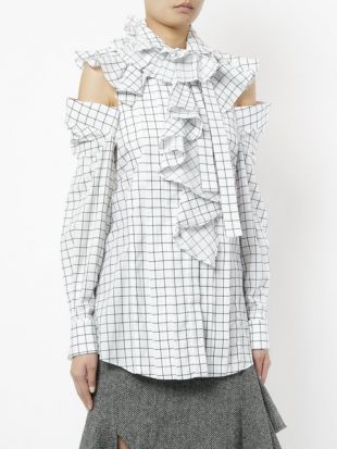 Monse Blouse Volant E Carreaux