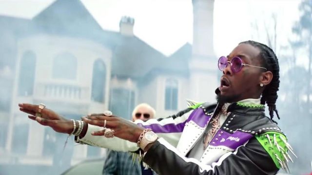 Palm Angels Leather Biker Jacket Worn By Offset In Ric Flair Drip