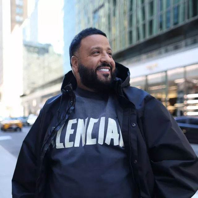 Balenciaga Black Tape Logo T Shirt Worn By DJ Khaled On The Instagram