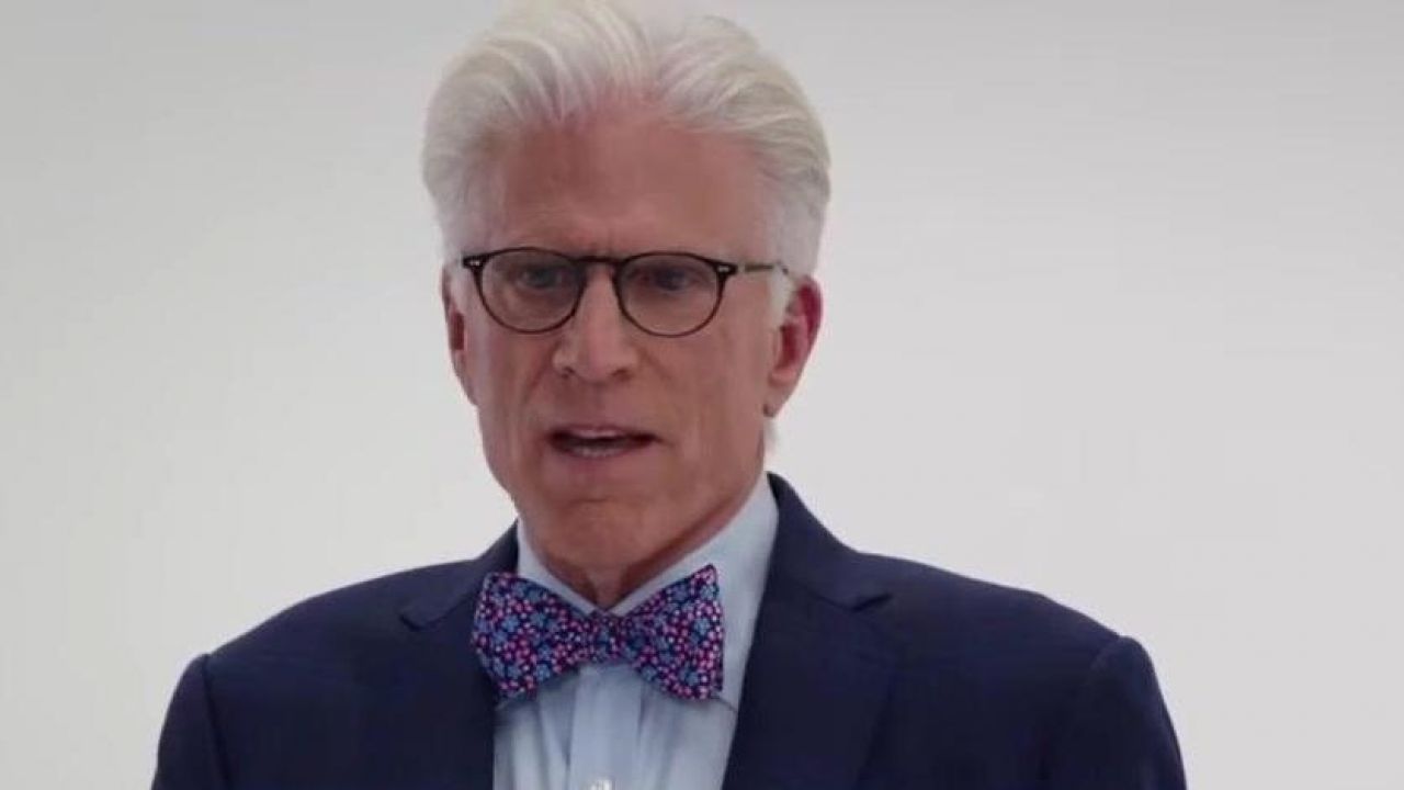 Navy Blue Floral Bow Tie Worn By Michael Ted Danson In The Good Place