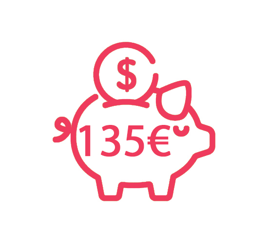 135€ directement dans votre cagnotte !