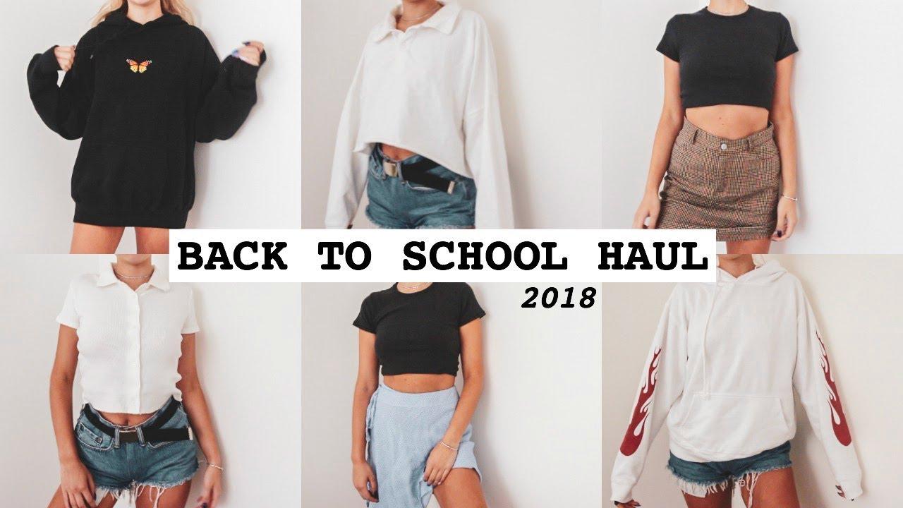 BACK TO SCHOOL CLOTHING HAUL 2018 (Try-On): Clothes, Outfits, Brands, Style  and Looks