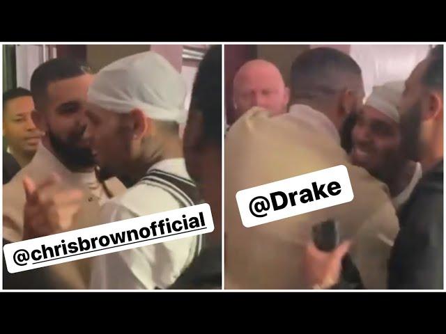 Chris Brown & Drake Spotted Together At The Crew League “Goats”