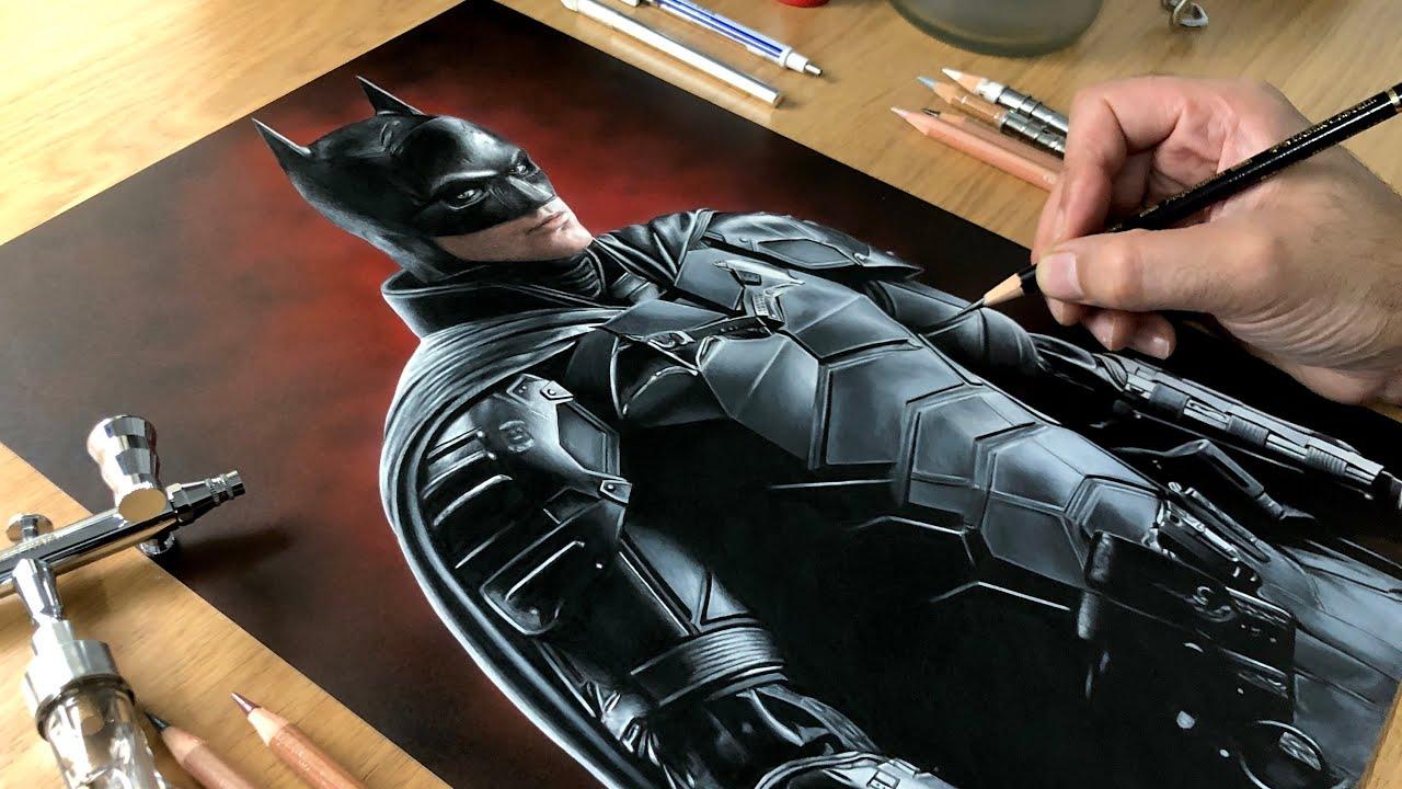 The chrome airbrush in the YouTube video Drawing The Batman (Robert ...