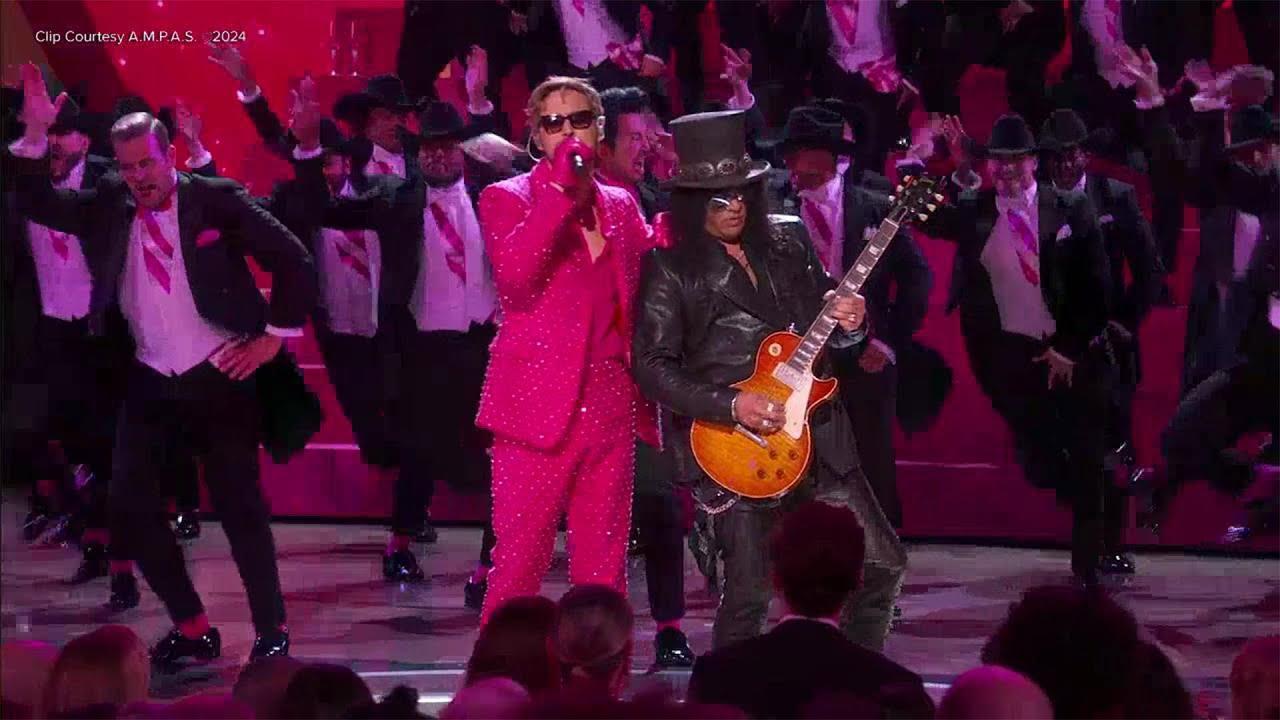 Ryan Gosling sings 'I'm Just Ken' at the 96th Oscars with Slash