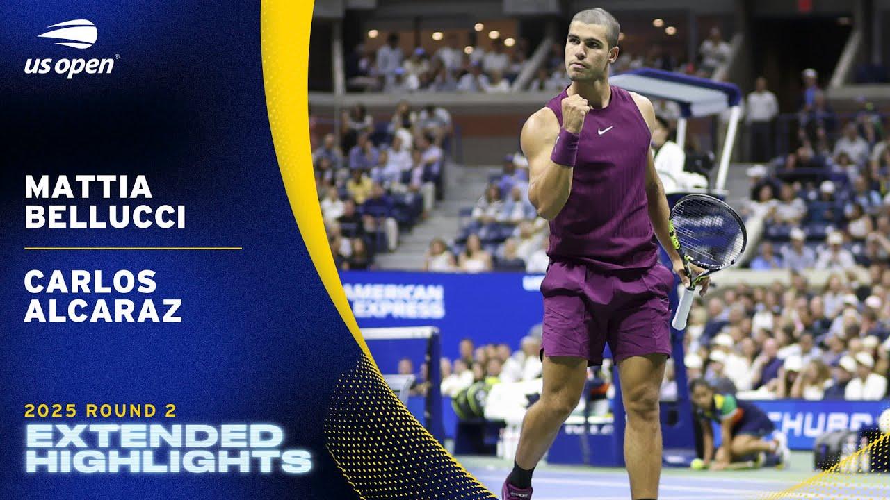 Mattia Bellucci vs. Carlos Alcaraz Extended Highlights | 2025 US Open Round 2