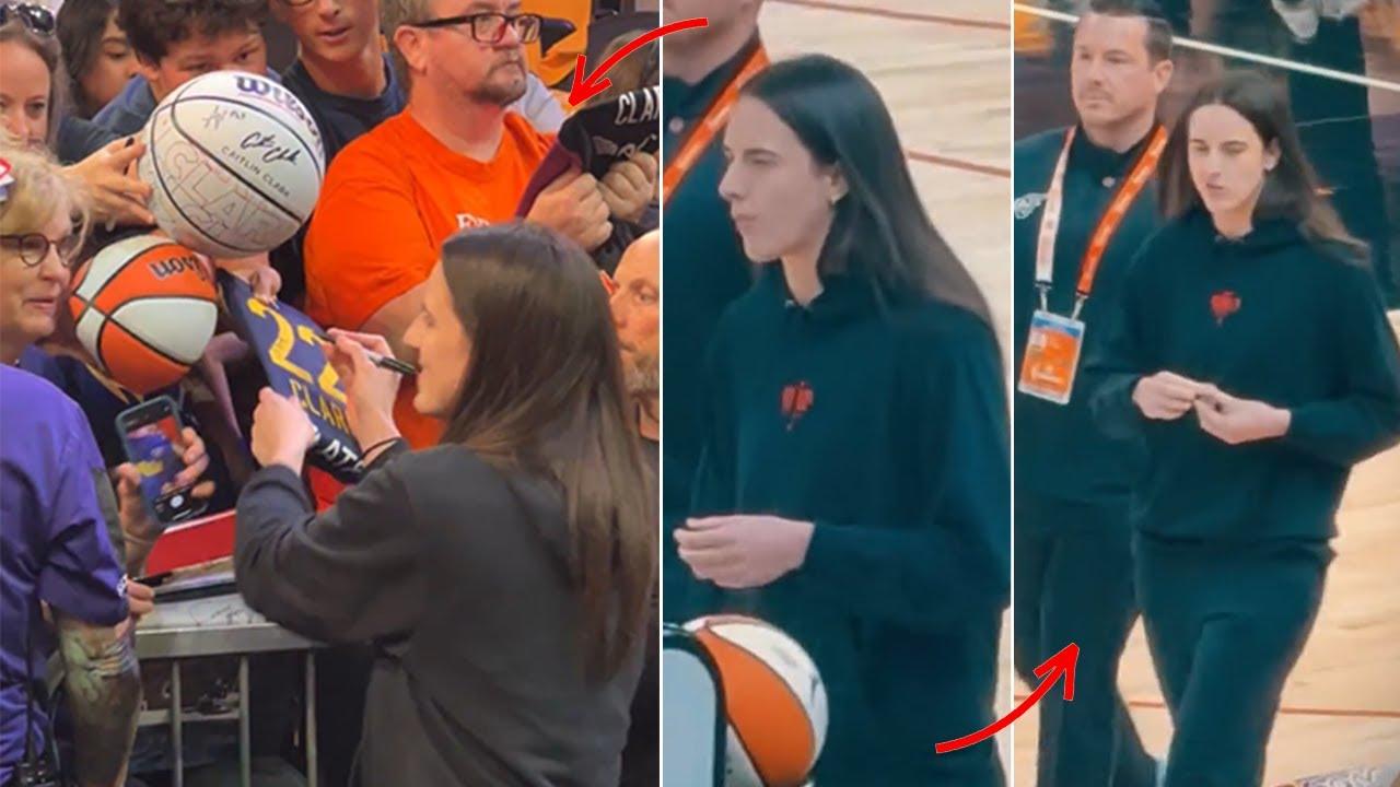 Caitlin Clark Just Casually Eating Peanuts as Fans Go Crazy for Autographs | Fever vs Mercury