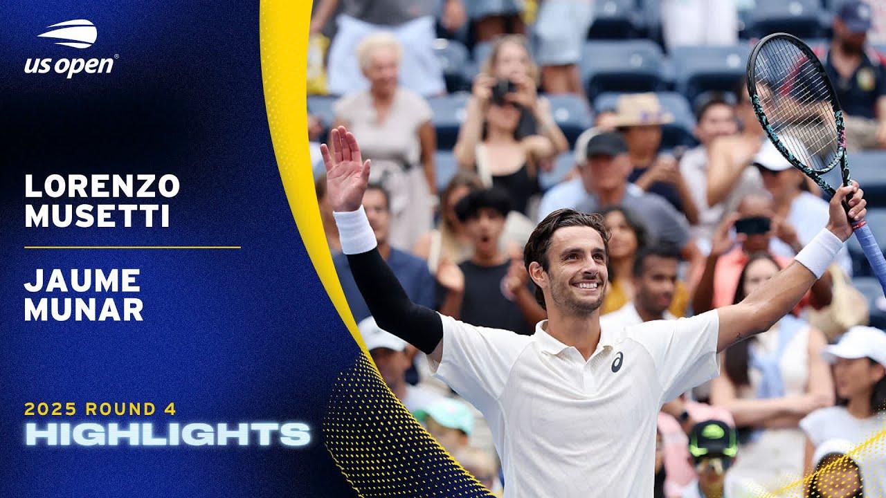 Lorenzo Musetti vs. Jaume Munar Highlights | 2025 US Open Round 4