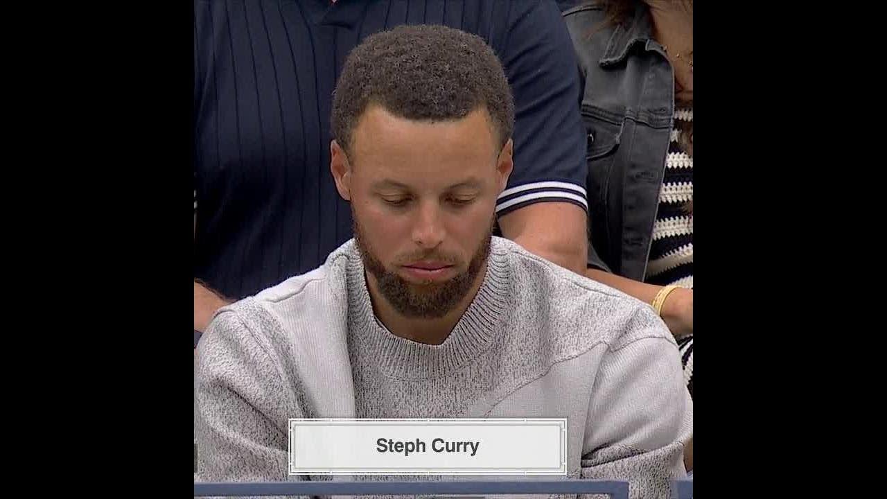 Steph Curry in the building for the US Open men's final 🐐