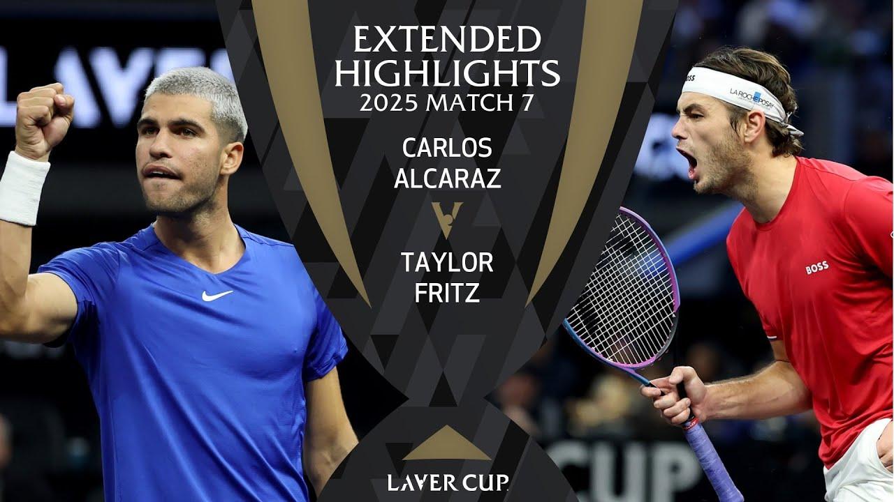 Carlos Alcaraz v Taylor Fritz Extended Highlights | Laver Cup 2025 Match 7