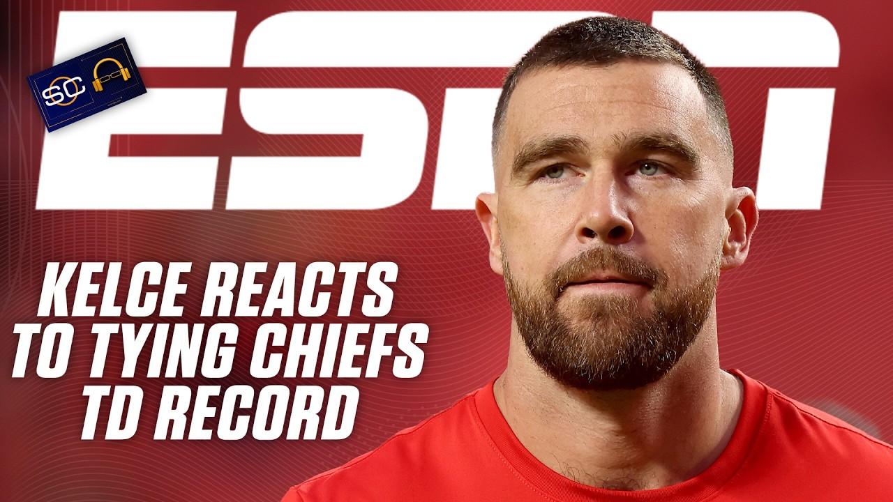 Travis Kelce reacts to scoring his 100th career REC TD & tying Chiefs record | SC with SVP