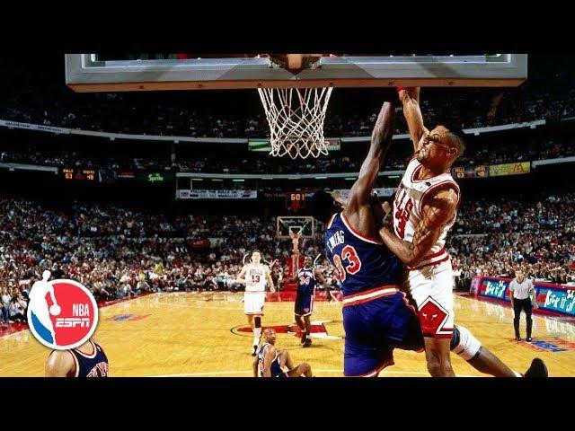 Scottie Pippen dunks on Patrick Ewing, then taunts Spike Lee | ESPN Archives
