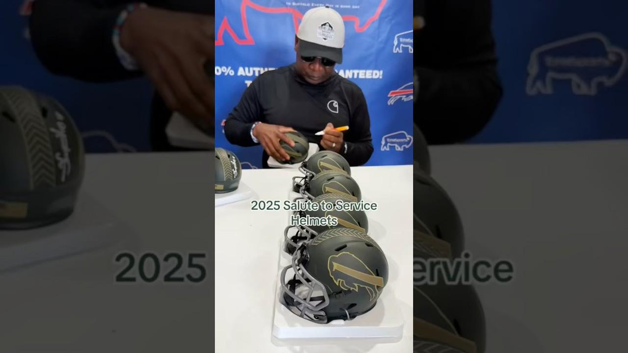 Find the 2025 Salute to Service Helmets on our website NOW🔥 #buffalo #buffalobills #fyp