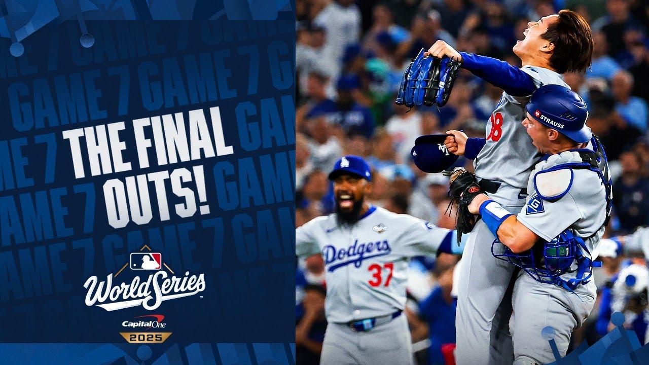 FINAL OUTS: The Los Angeles Dodgers win the 2025 World Series after an EPIC GAME 7! 🏆