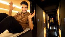 TRYING an OVERNIGHT CAPSULE HOTEL BUS!
