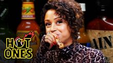 Liza Koshy Meets Her Future Self While Eating Spicy Wings | Hot Ones