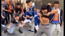 Blueface Scared Of NLE Choppa New Dance Starts Holding Him Up By Shirt