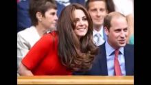 Kate is ravishing in red at Wimbledon on  Jul 8, 2015