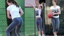 Jennifer lawrence plays basketball with Nicholas Hoult so cute