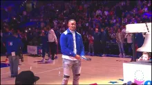 JALEN HURTS RINGS THE BELL BEFORE SIXERS VS SPURS 10/21/22