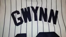 SAN DIEGO PADRES TONY GWYNN 19 RETAL THROWBACK MAJESTIC BASEBALL JERSEY Cooperstown collection