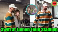 Travis kelce & Taylor Swift Enter Chiefs Locker Room at Lumen Field in Chiefs vs Seahawks Game