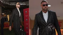 Newly engaged Travis Kelce rocks custom suit to Chiefs season opener in Brazil