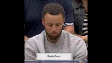Steph Curry in the building for the US Open men's final 🐐