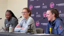 Stephanie White, Caitlin Clark, Natasha Howard on Fever win, officiating, advancing to Cup final