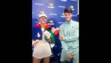 Carlos Couldn't Stop Smiling With Emma On Court 🥰🎾