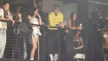 Machine Gun Kelly attends Justin Bieber's star studded The League X Blem Basketball Tournament event