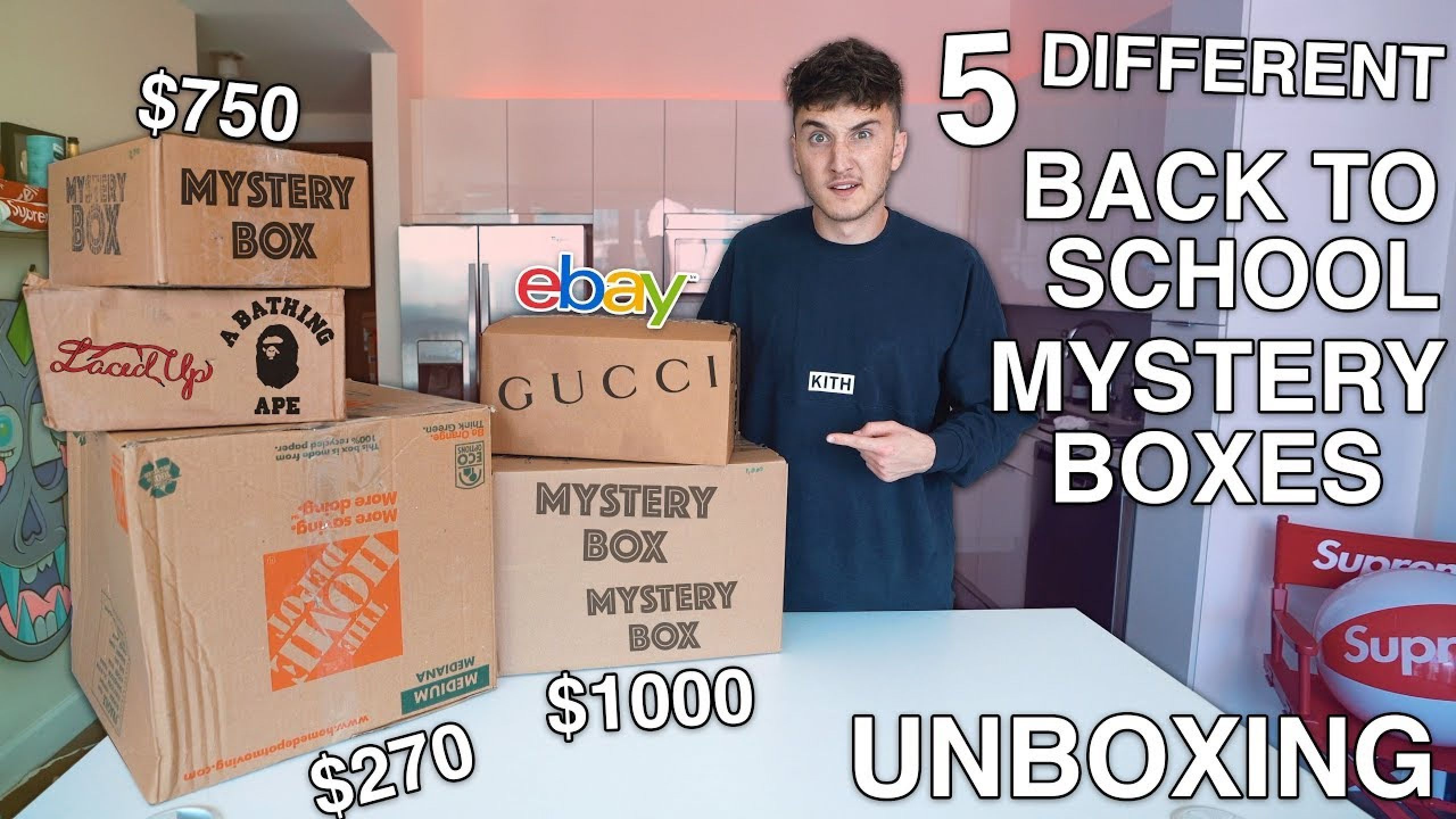 Unboxing 5 Different Back To School Hypebeast Mystery Boxes! Clothes