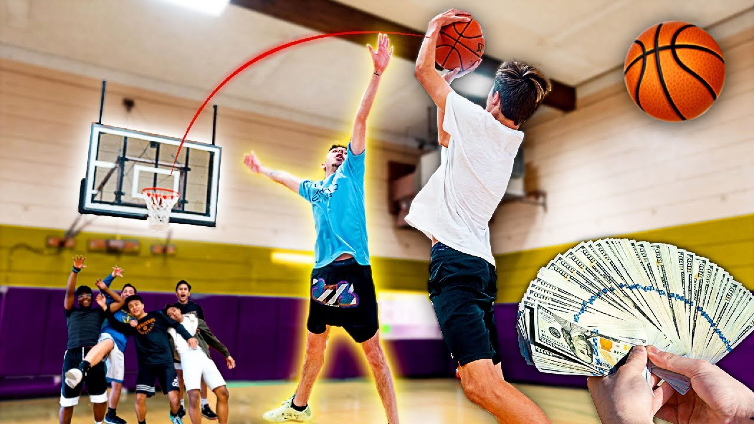 Score on Me, You Get $1,000 VS Random People! **BASKETBALL CHALLENGE**