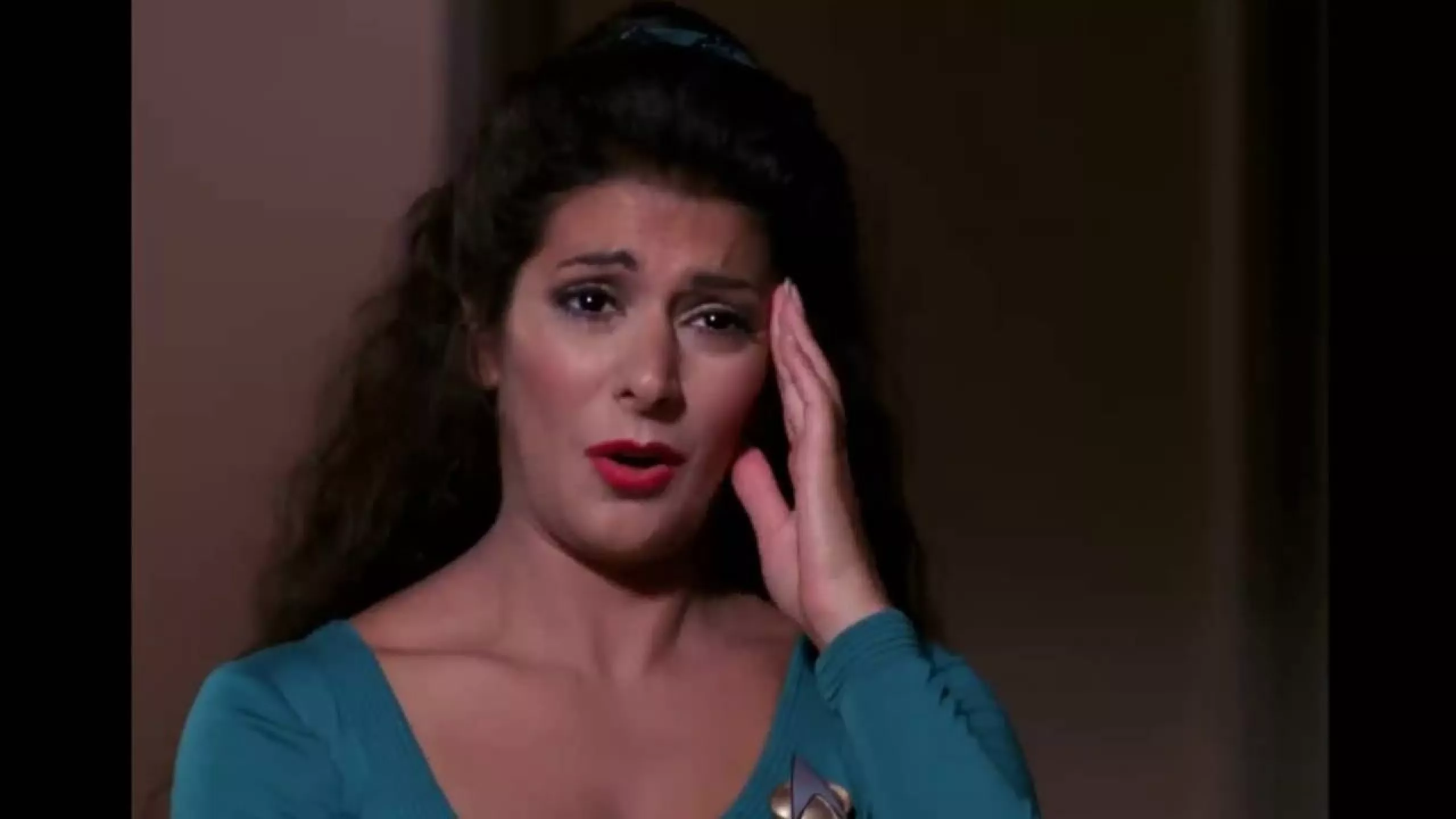 Deanna Troi under a telepathic attack