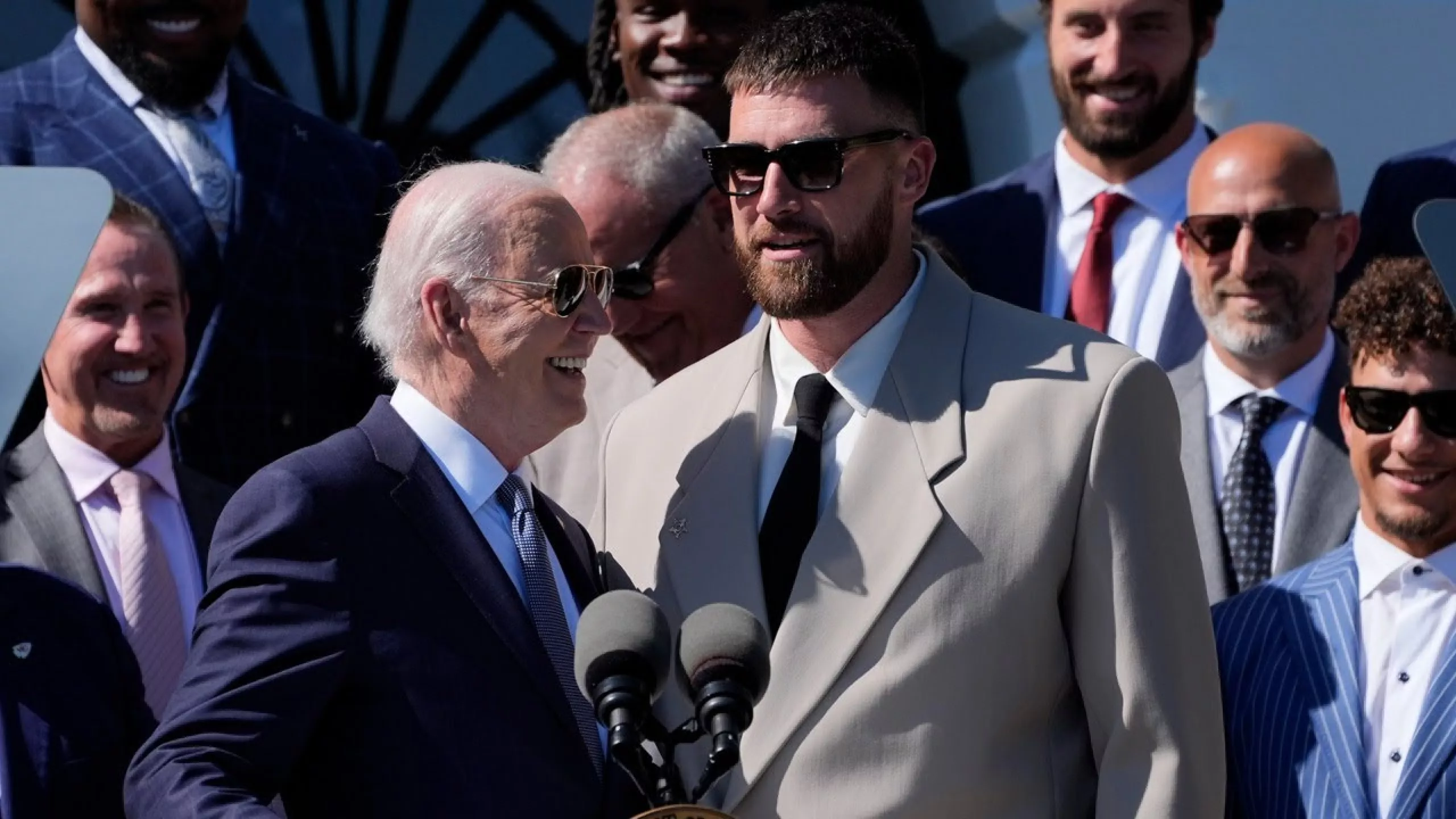 ‘My fellow Americans’ Travis Kelce jokes at White House celebration(02)